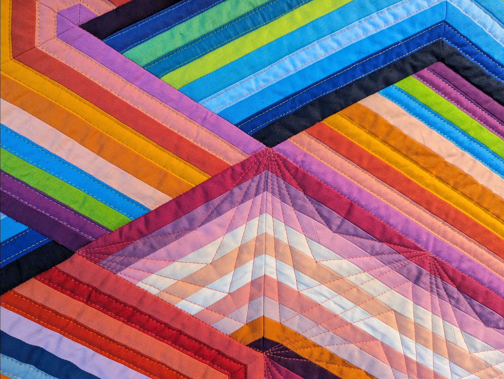 All about Interplay aka “stripey hexagon quilt”